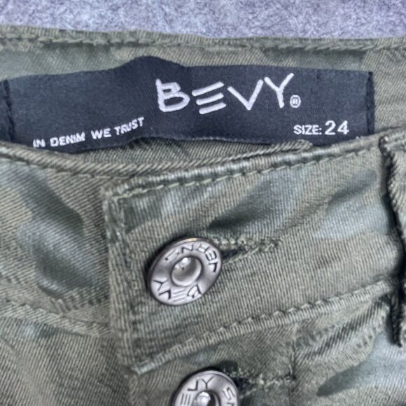 Bevy Jeans Womens 24 Camo Komando Pants Stretch Jegging Button Fly Streetwear - Picture 3 of 7